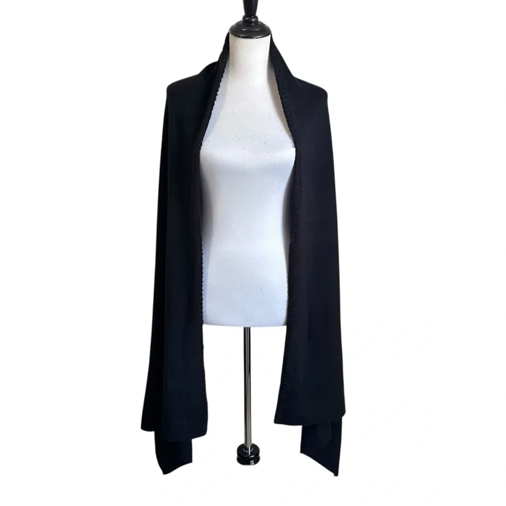 Patricia Nash Womens Long Knit Scarf 78x29 Black Acrylic NEW